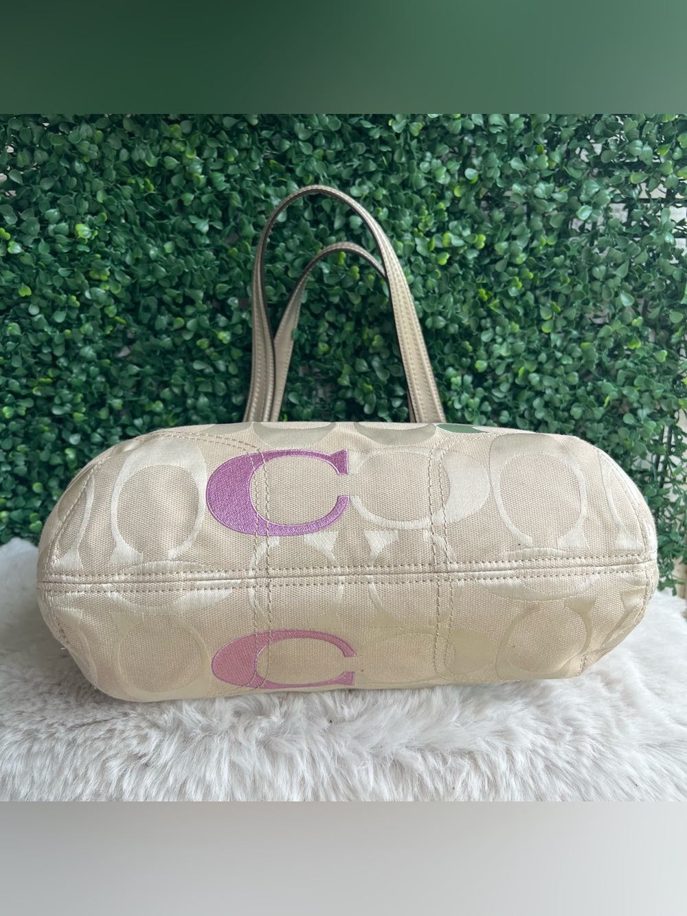 COACH Poppy Y2K Glam Bag Charm Op Art Tote Shoulder Bag 23521 - Picture 7 of 11
